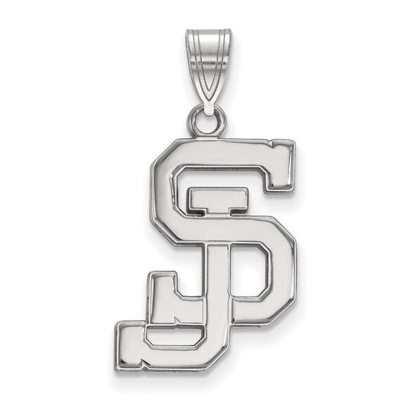 14k White Gold San Jose State Large Pendant